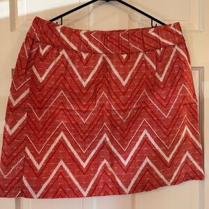 Chevron Patterned Red Skirt